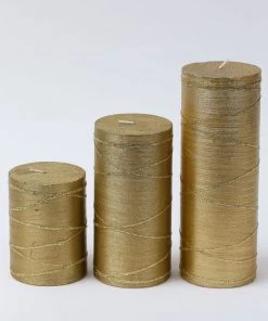 Inspire Me! Home Decor Golden Swirl Candle (3 Sizes)