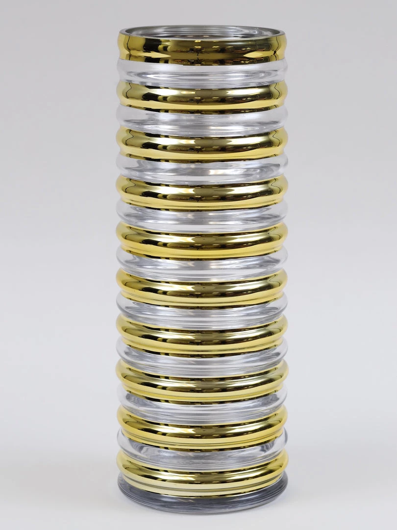 Inspire Me! Home Decor Gold Ribbed Glass Vase (2 Sizes)