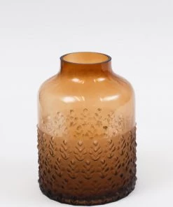 Inspire Me! Home Decor Amber Glass Textured Vase (2 Sizes)