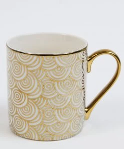 Inspire Me! Home Decor 14 Oz. Detailed Abstract Gold Pattern Print Mugs (6 Designs)