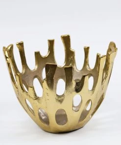 Inspire Me! Home Decor Openwork Gold Metal Bowl