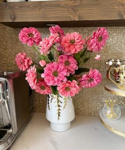 Inspire Me! Home Decor White Ceramic Vase With Gold Vine Design (3 Sizes)