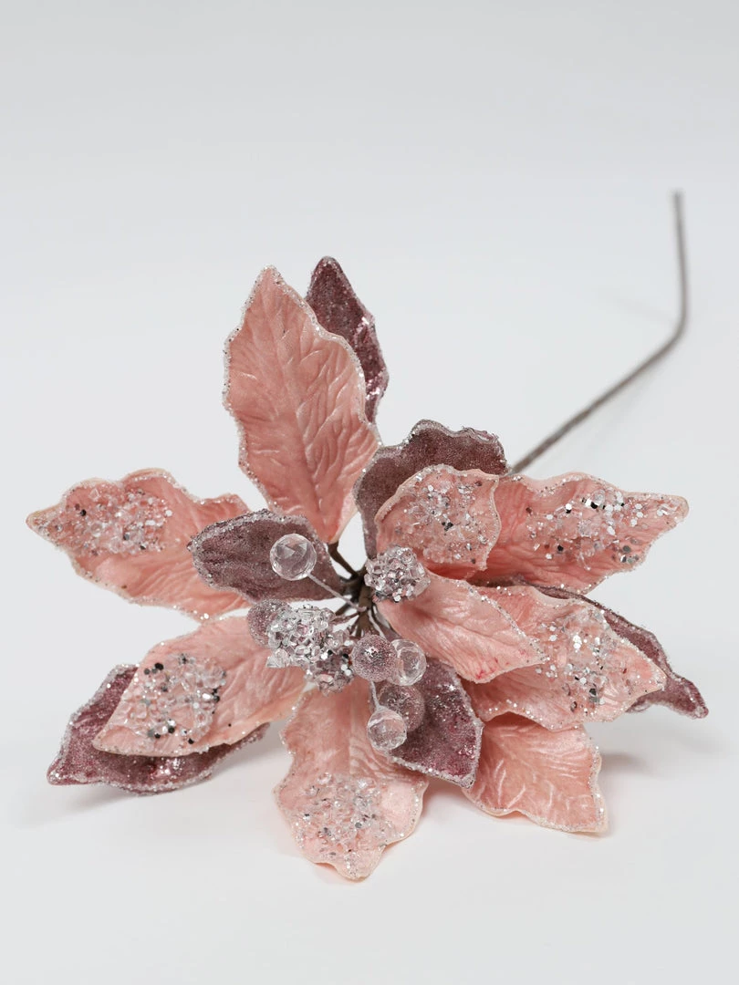 Inspire Me! Home Decor Floral Stems Light Pink & Mauve Poinsettia Stem