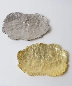 Inspire Me! Home Decor Metal Textured Edge Tray (2 Colors) Gold