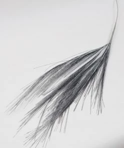 Inspire Me! Home Decor Black & Silver Glitter Faux Feathers Stem