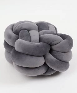 Inspire Me! Home Decor Pillows Gray Velvet Knot Pillow