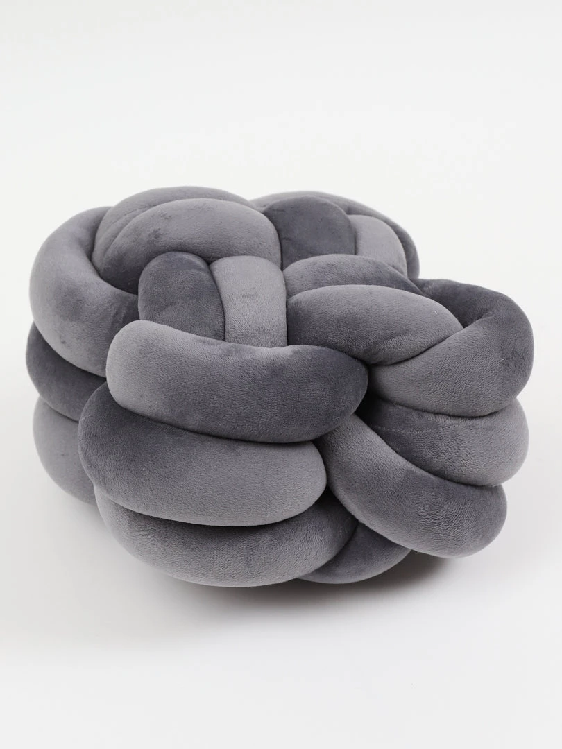 Inspire Me! Home Decor Pillows Gray Velvet Knot Pillow