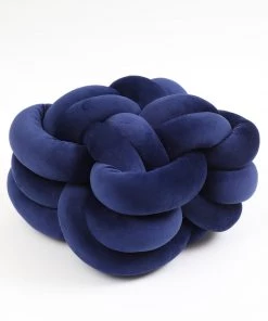 Inspire Me! Home Decor Royal Blue Velvet Knot Pillow
