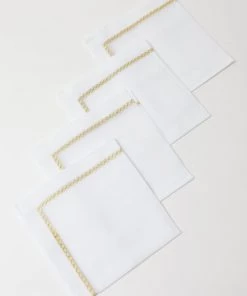 Inspire Me! Home Decor Set Of 4 Embroidered Border Napkins (2 Colors)