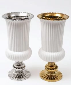 Inspire Me! Home Decor Gold White Linear Vase (2 Colors)