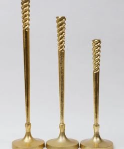 Inspire Me! Home Decor Golden Spiral Geometric Design Candlestick (3 Sizes) " From Pops Of Color Home Collection"