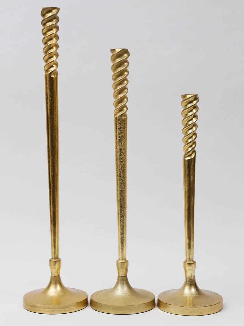 Inspire Me! Home Decor Golden Spiral Geometric Design Candlestick (3 Sizes) " From Pops Of Color Home Collection"