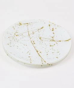 Inspire Me! Home Decor Gold And White Opaque Charger