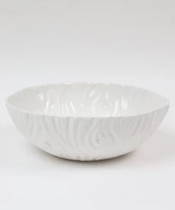 Inspire Me! Home Decor White Ceramic Round Bowl With Detailed Design (2 Sizes)