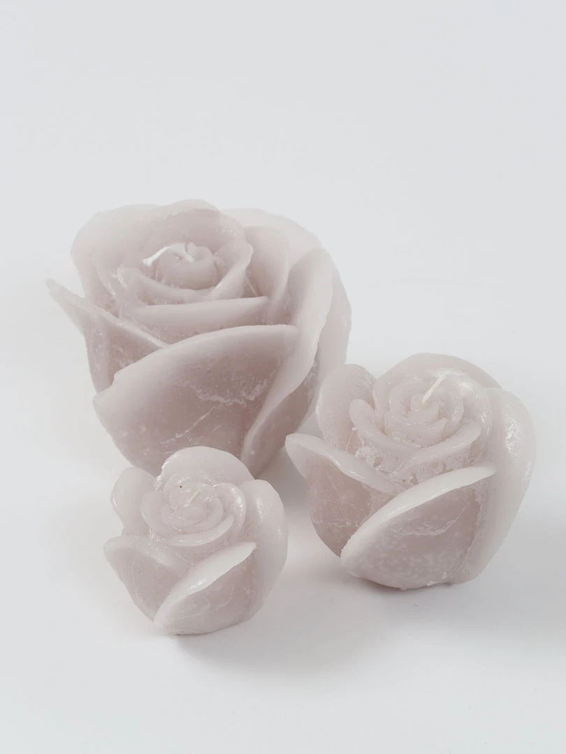 Inspire Me! Home Decor Ivory Rose Candle (3 Sizes)