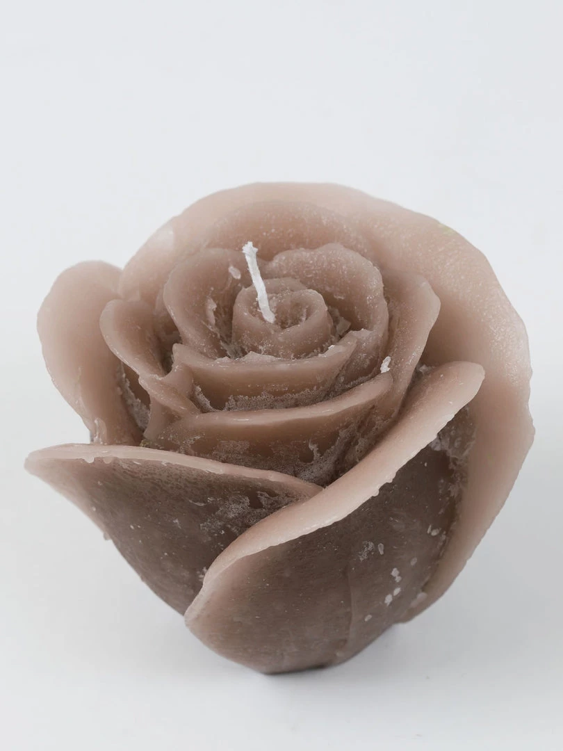 Inspire Me! Home Decor Beige Opaque Rose Candle (3 Sizes)