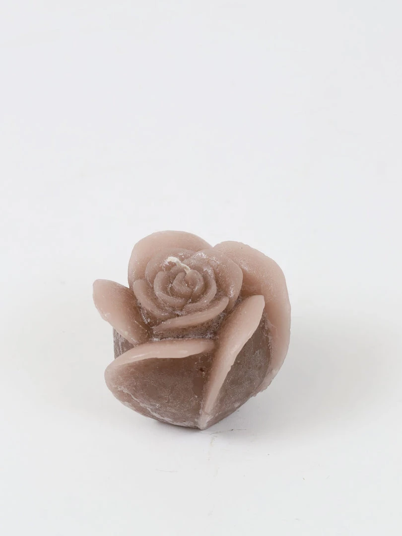 Inspire Me! Home Decor Beige Opaque Rose Candle (3 Sizes)