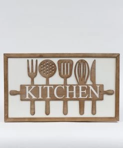 Inspire Me! Home Decor WALL ART & MIRRORS Wooden Kitchen Utensil Sign