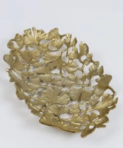 Inspire Me! Home Decor Gold Leaf Textured Openwork Tray