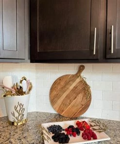 Inspire Me! Home Decor White Ceramic Tray With Gold Textured Design Handles