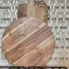Inspire Me! Home Decor Gold Round Wood Charcuterie Board With Textured Design " From Pops Of Color Home Collection"