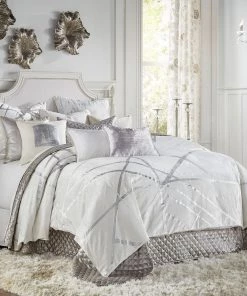 Cloud9d BEDDING Rica Ivory And Silver Duvet (2 Sizes)