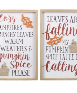 Inspire Me! Home Decor WALL ART & MIRRORS Fall Wall Decor Sign (2 Styles)