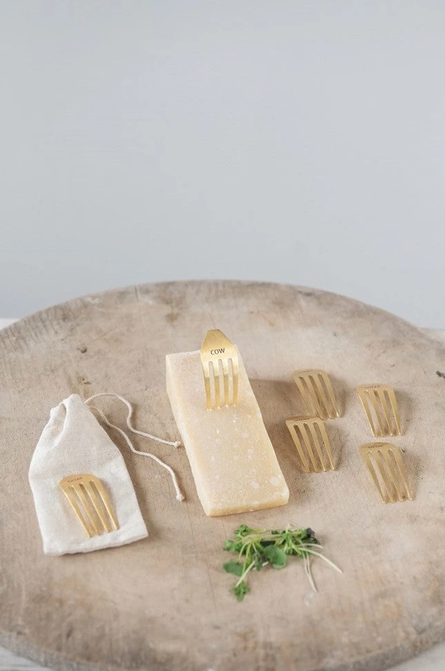 Inspire Me! Home Decor Gold Fork Cheese Markers (Set Of 6)