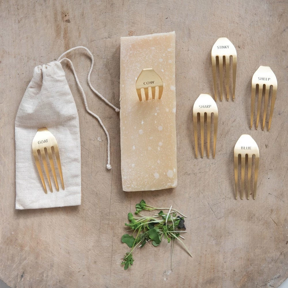 Inspire Me! Home Decor Gold Fork Cheese Markers (Set Of 6)