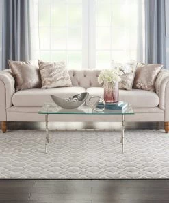 Nourison Joli Area Rug - Grey/Ivory (2 Sizes) PILLOWS, RUGS, & THROWS