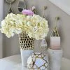 Inspire Me! Home Decor Textured Design Vase With White Marble Base (2 Colors) "From Pops Of Color Home Collection"