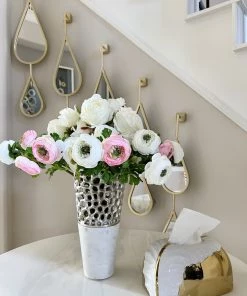 Inspire Me! Home Decor Textured Design Vase With White Marble Base (2 Colors)