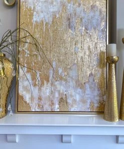 Inspire Me! Home Decor Gold And Ivory Detailed Wall Art
