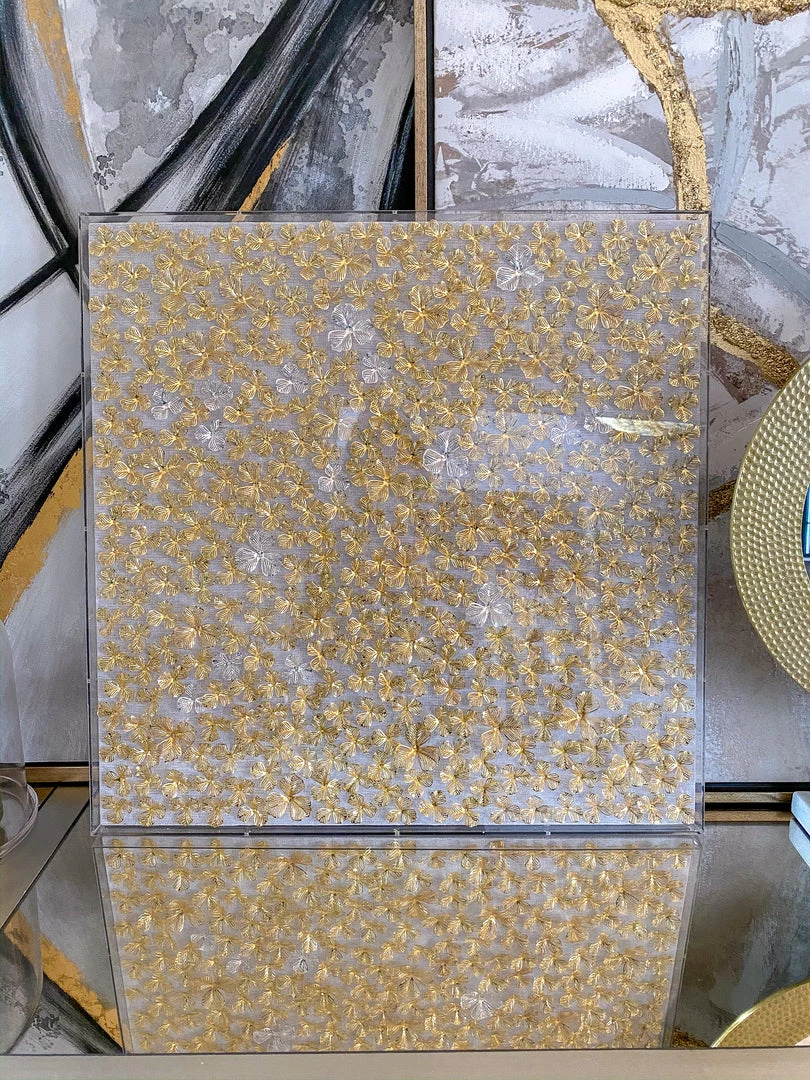 Inspire Me! Home Decor Gold And Silver Metal Flower Field Wall Art