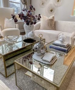 Inspire Me! Home Decor Marble Coasters W/ Silver Trim And Tray Set