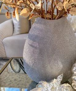 Inspire Me! Home Decor Ceramic Textured Metallic Vase ( Gold & Silver )