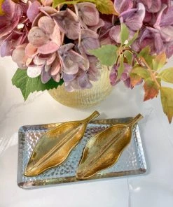 Inspire Me! Home Decor Gold Wavy Leaf Tray