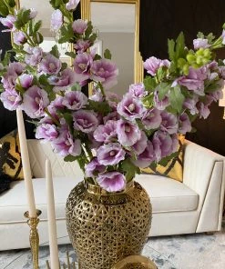 Inspire Me! Home Decor Floral Stems Hollyhock Stem (3 Colors)
