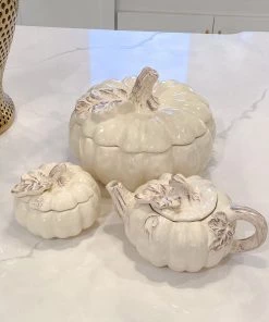 Inspire Me! Home Decor Dolomite Pumpkin Collection ( 3 Sizes And Shapes Available ) KITCHEN