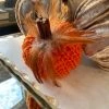 Inspire Me! Home Decor SEASONAL Orange Crochet Pumpkin With Feathers And Wood Stem