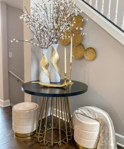 Inspire Me! Home Decor Gold And White Twisted Vase (2 Sizes)