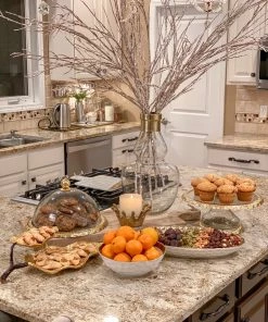 Inspire Me! Home Decor Gold Bordered Glass Cake Dome