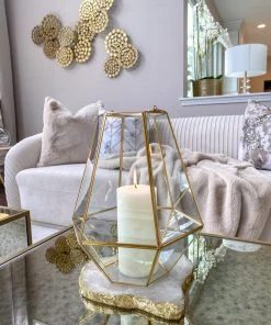 Inspire Me! Home Decor Gold And Glass Lantern