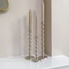 Inspire Me! Home Decor Silver Bead Design Candle Stick (3 Sizes)