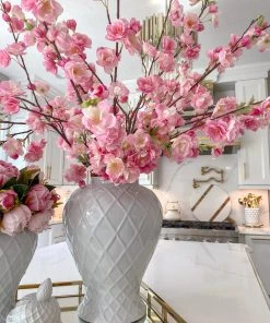 Inspire Me! Home Decor Floral Stems Pink Cherry Blossom Branch Stem