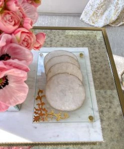 Inspire Me! Home Decor Glass Tray W/ Gold Corner Detail