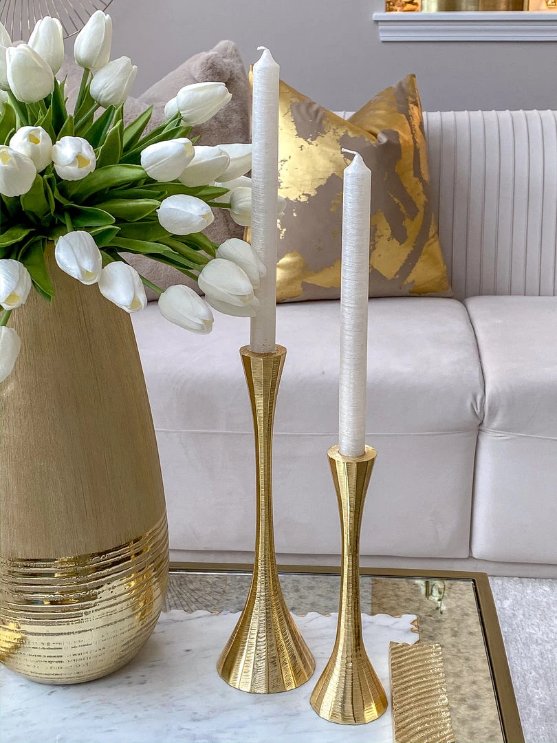 Inspire Me! Home Decor Geometric Candlesticks (2 Sizes And 2 Colors)