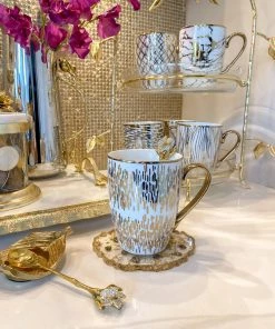 Inspire Me! Home Decor 16 Oz. Abstract Gold Pattern Print Mugs - (6 Designs)