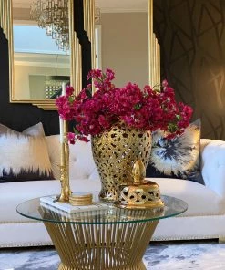 Inspire Me! Home Decor Ginger Jars Gold Beaded Ginger Jar (2 Sizes)