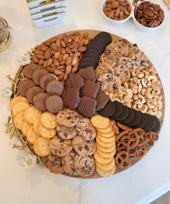 Inspire Me! Home Decor Extra Large Wood Charcuterie Board Cherry Flower Design 16" Without Handle KITCHEN